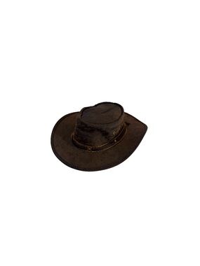 Barmah Brown Squashy Kangaroo Suede Outback Hat - Women’s Size Large